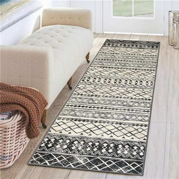 Boho Runner Rug 2x6 Moroccan Washable Non Slip Soft Hallway Kitchen Carpet - Picture 1 of 7